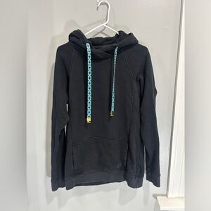 ZOX Hoodie Mens Small Black Pullover Drawstring Cotton